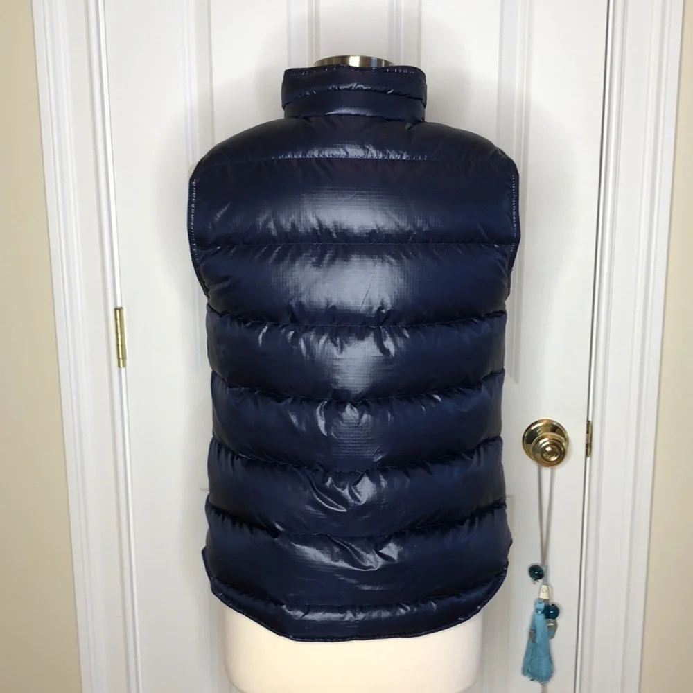 J. Crew Navy Dawn & Feather Filled Puffer Vest Medium